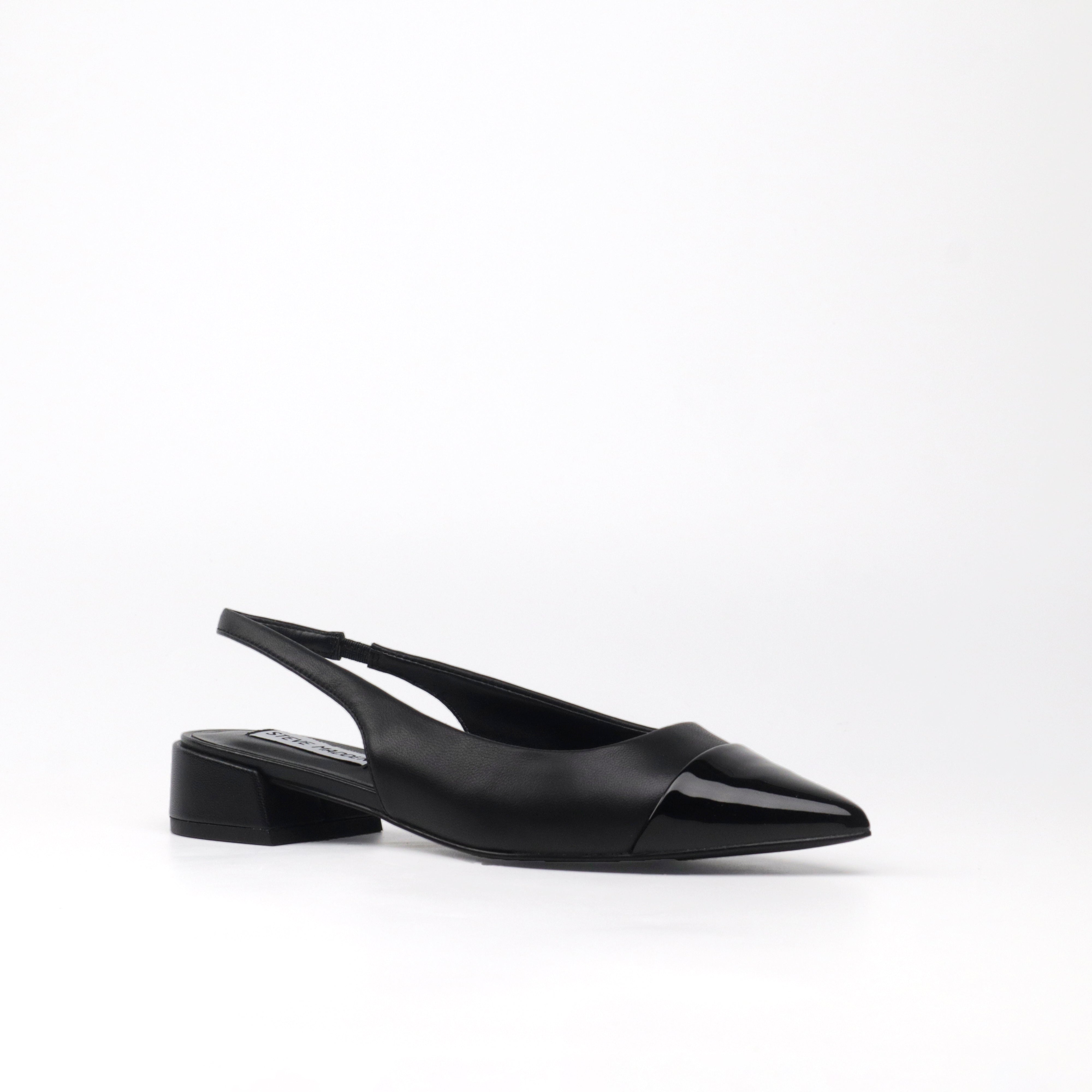 CORALYN BLACK LEATHER FLATS- Hover Image
