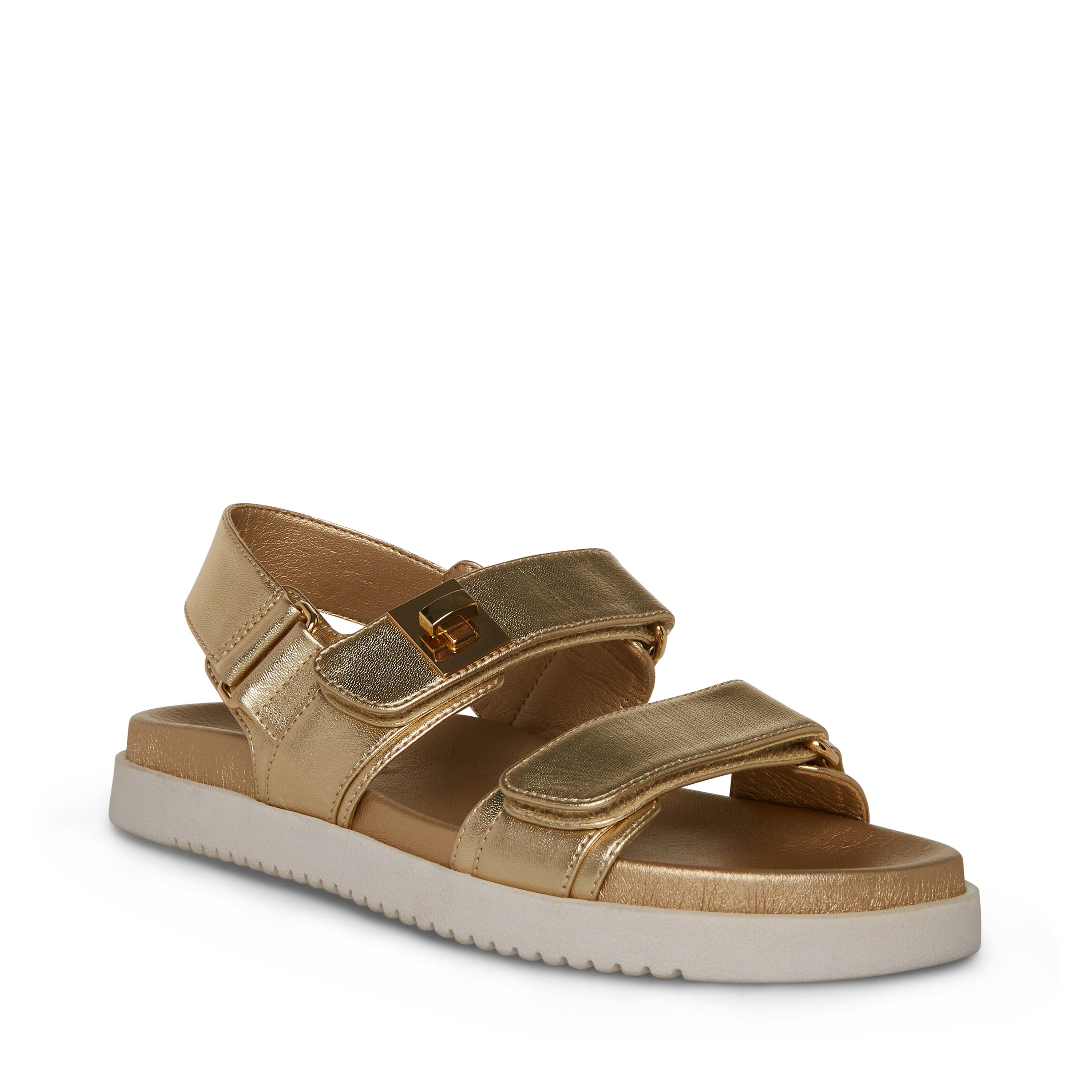 MONA GOLD LEATHER SANDALS- Hover Image