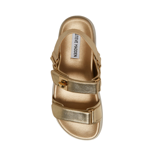 MONA GOLD LEATHER SANDALS