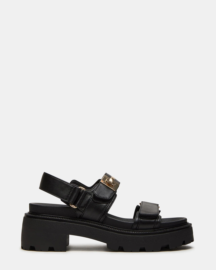 SUPERMONA BLACK LEATHER SANDALS