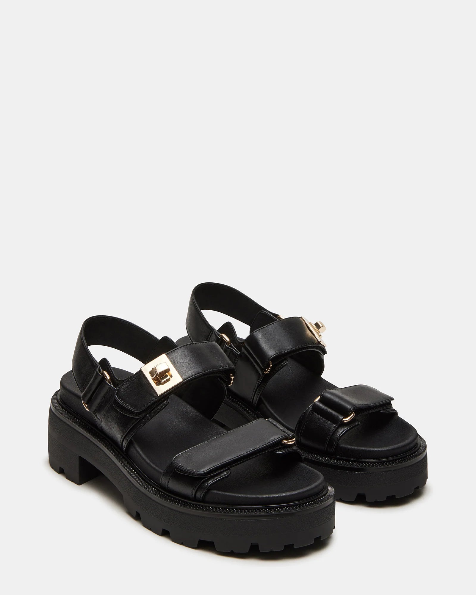 SUPERMONA BLACK LEATHER SANDALS