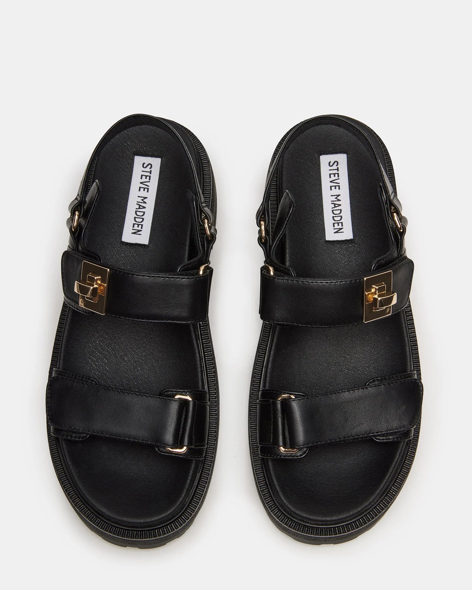 SUPERMONA BLACK LEATHER SANDALS