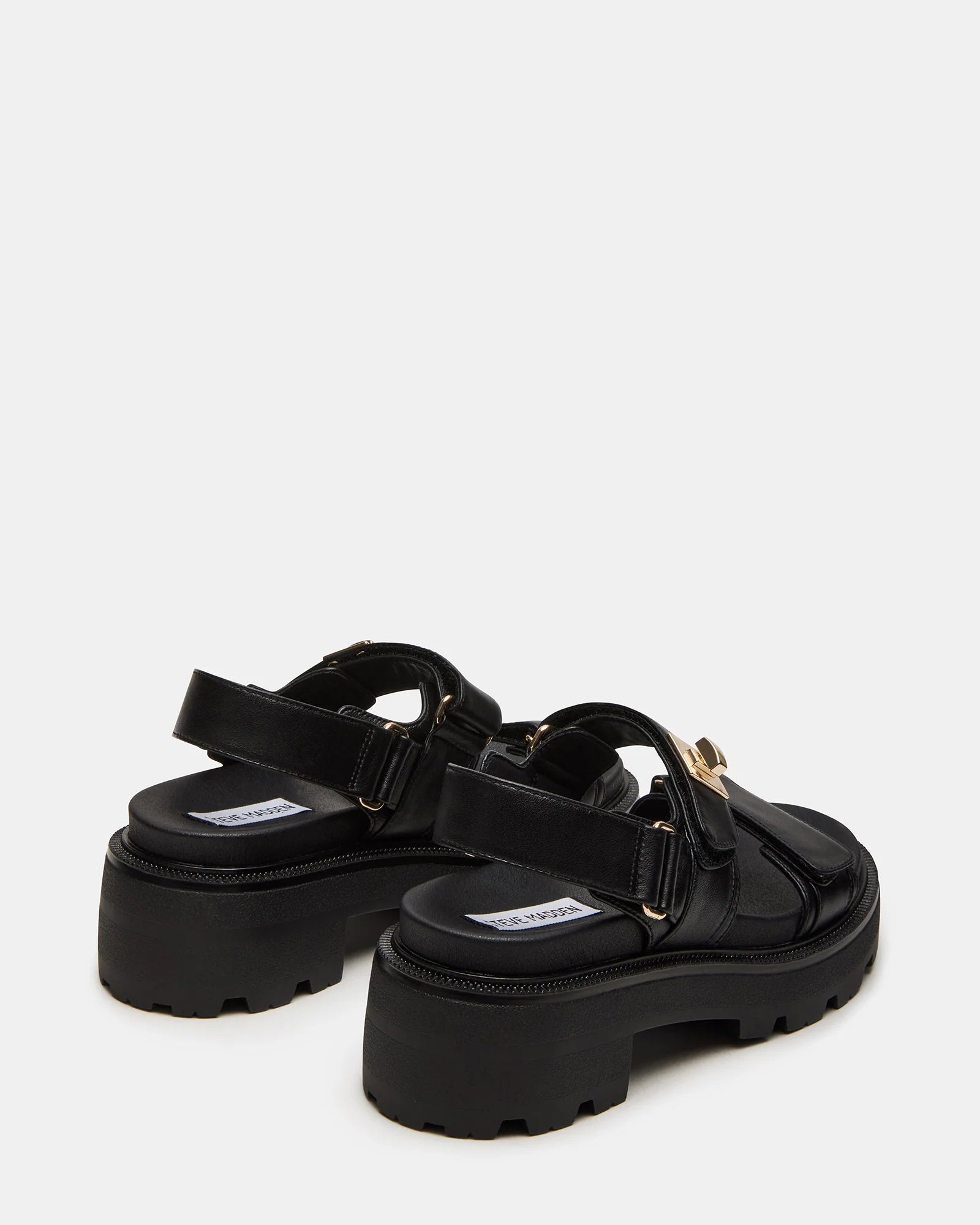 SUPERMONA BLACK LEATHER SANDALS