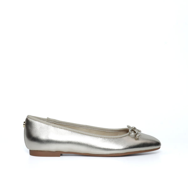 GIZELLE GOLD LEATHER FLATS