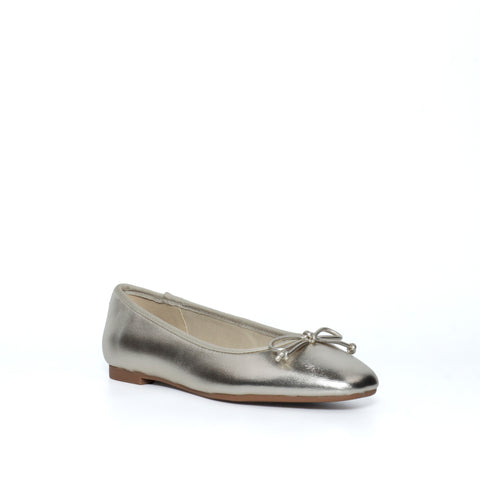 GIZELLE GOLD LEATHER FLATS