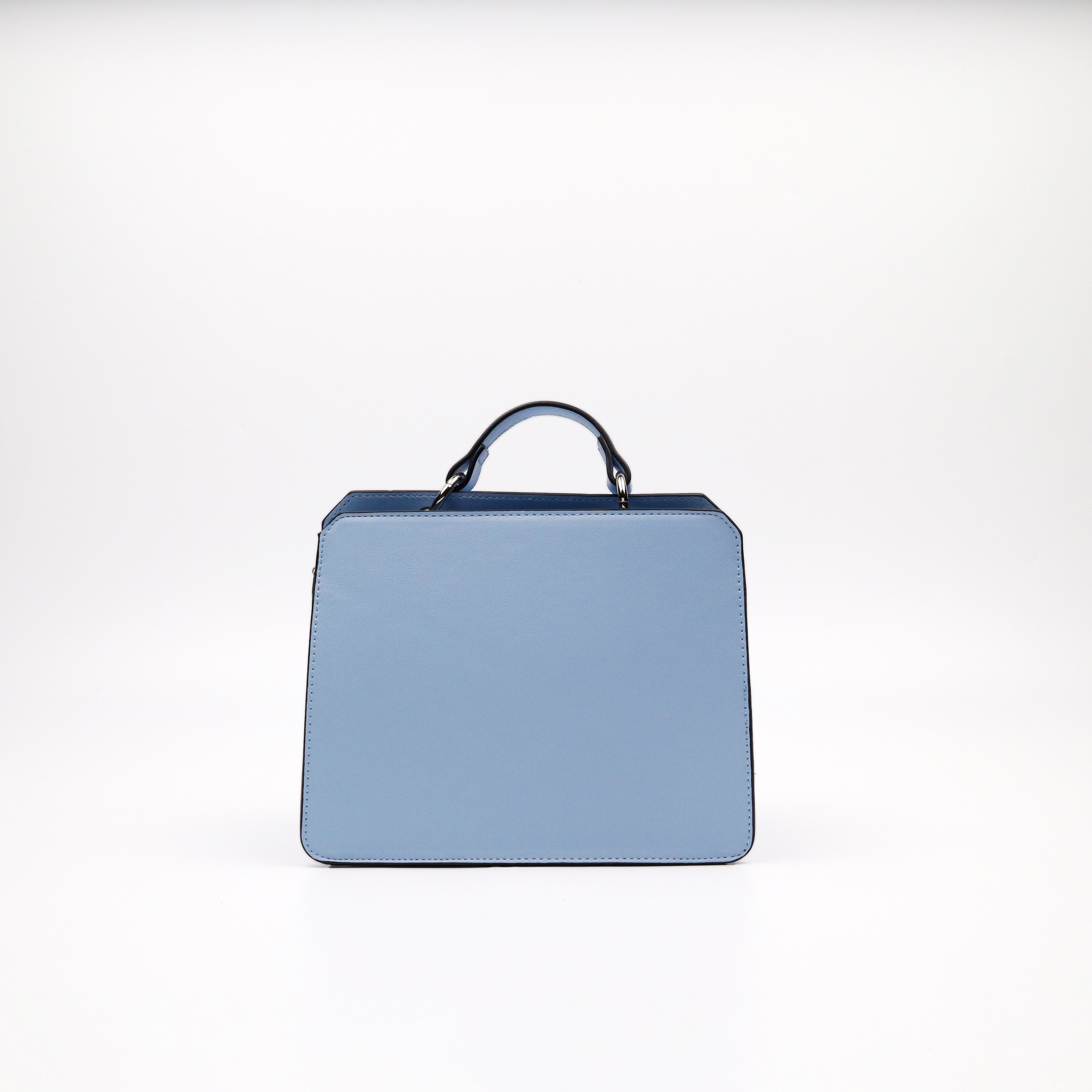 BEVELYN ICE BLUE TOP HANDLE BAG