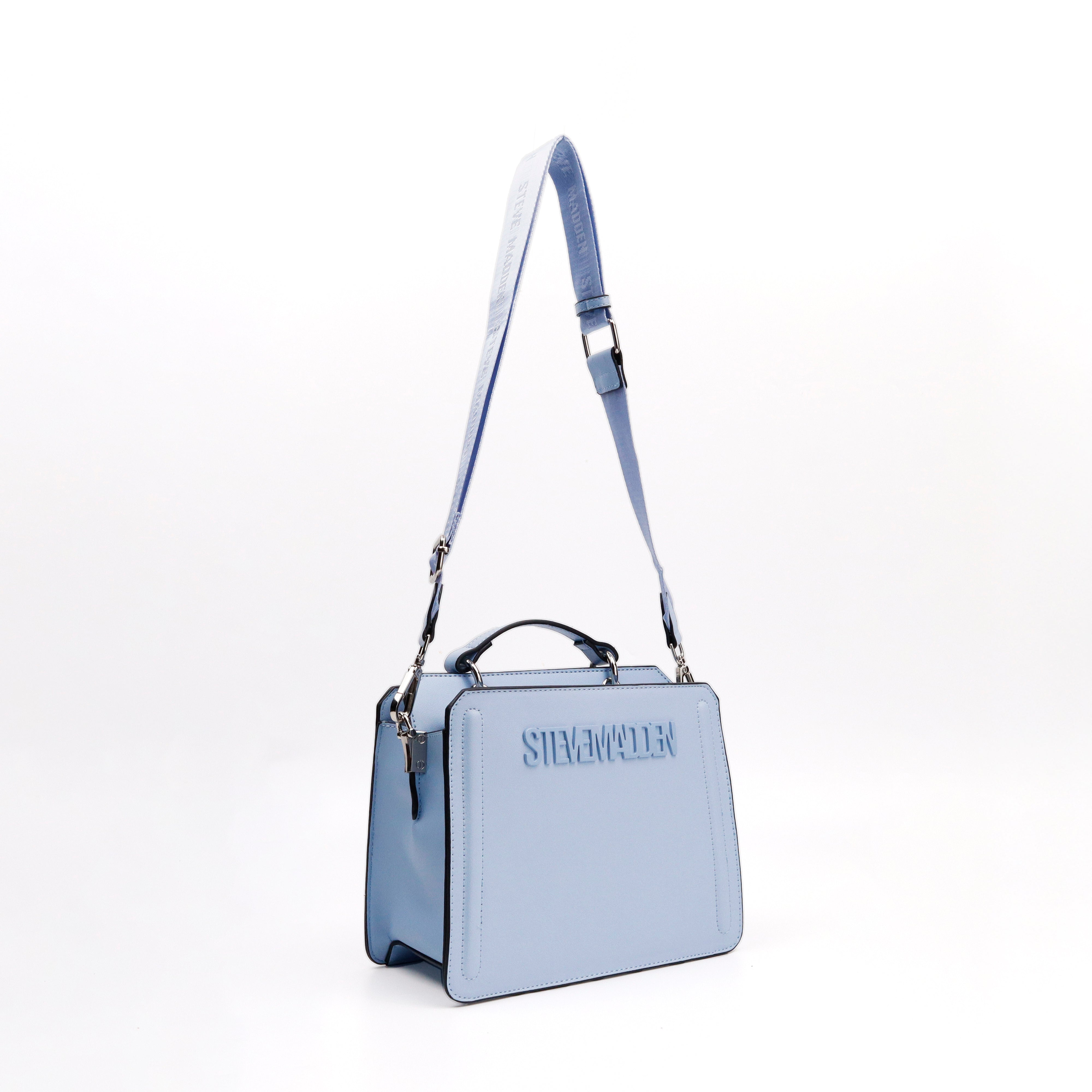 BEVELYN ICE BLUE TOP HANDLE BAG
