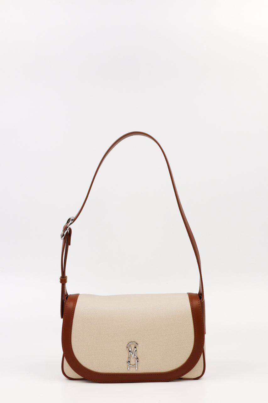BKODIAK COGNAC/SILVER SHOULDER BAG