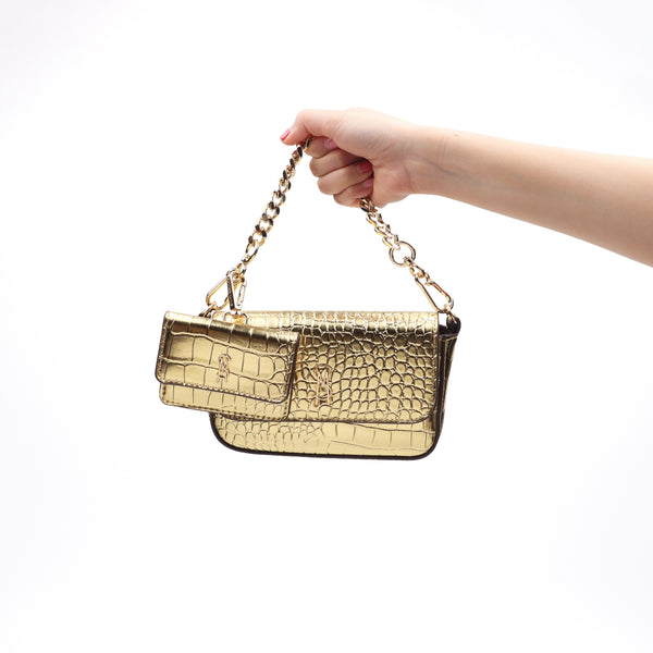 SPECIAL EDITION METALLIC CROSSBODY BAG GIFT SET GOLD