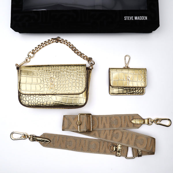 SPECIAL EDITION METALLIC CROSSBODY BAG GIFT SET GOLD