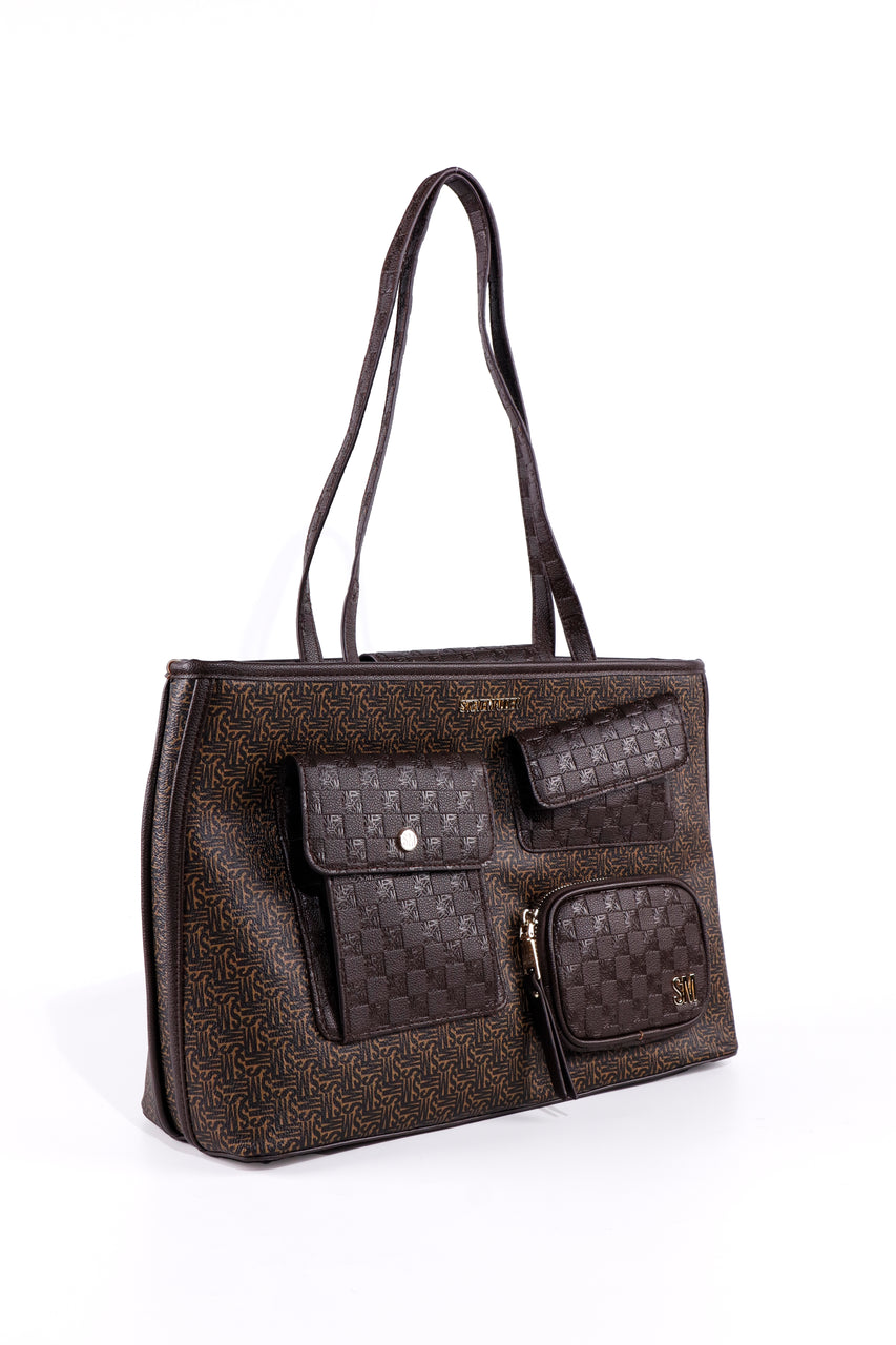 BEDFORDL BROWN/GOLD TOTE BAG - view 2