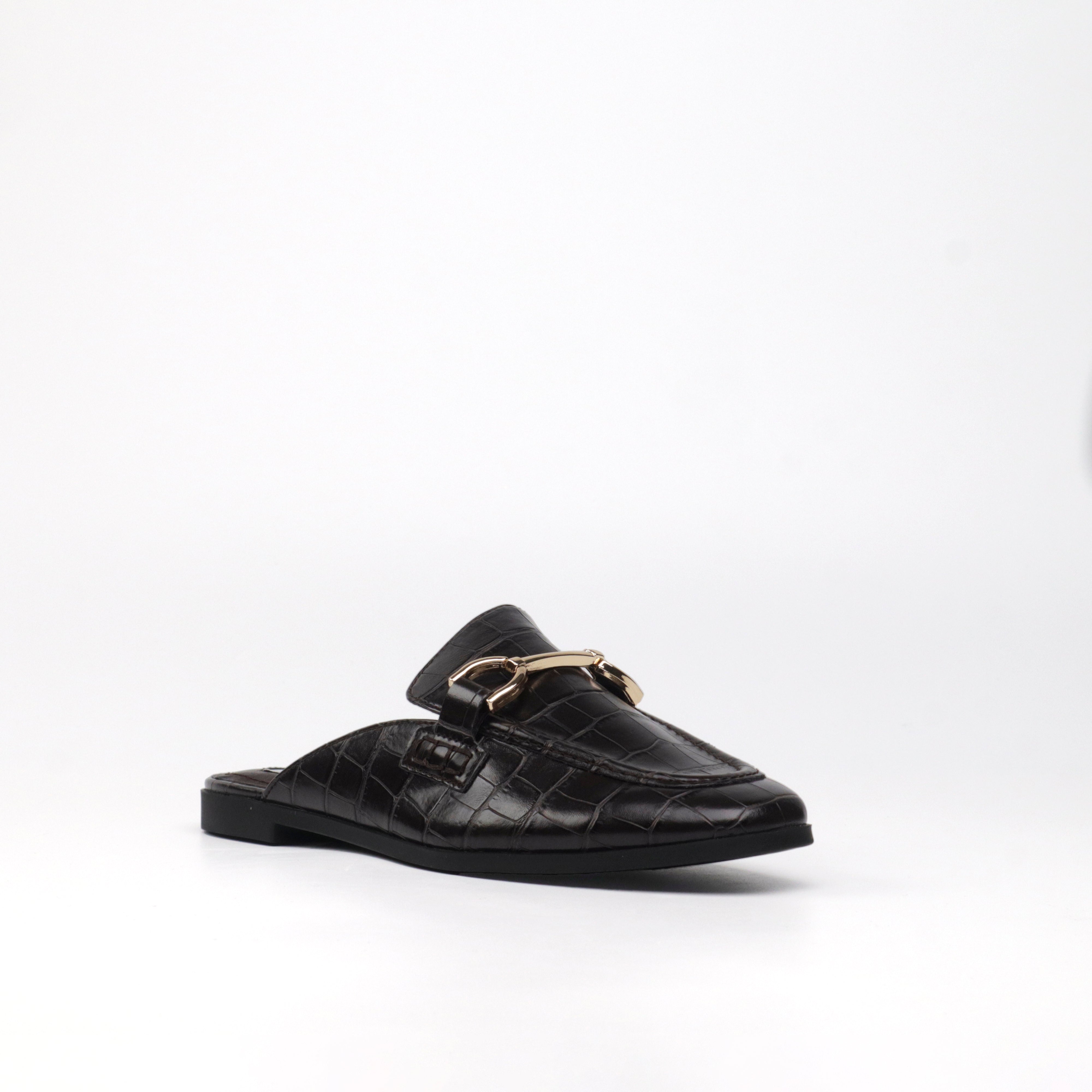 KORDYN BROWN CROCODILE LOAFERS- Hover Image