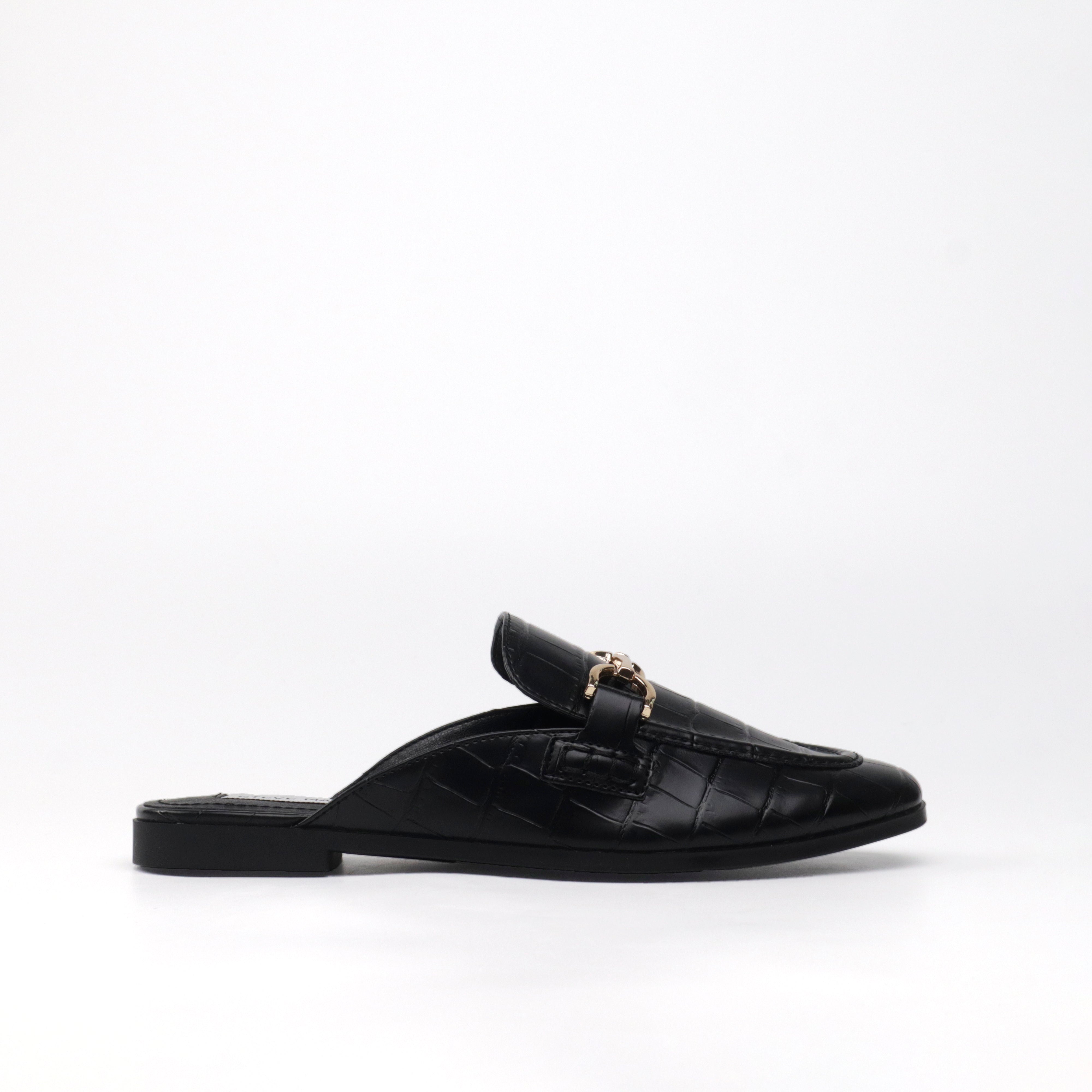 KORDYN BLACK CROCODILE LOAFERS