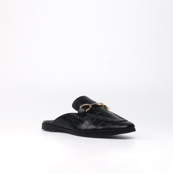 KORDYN BLACK CROCODILE LOAFERS