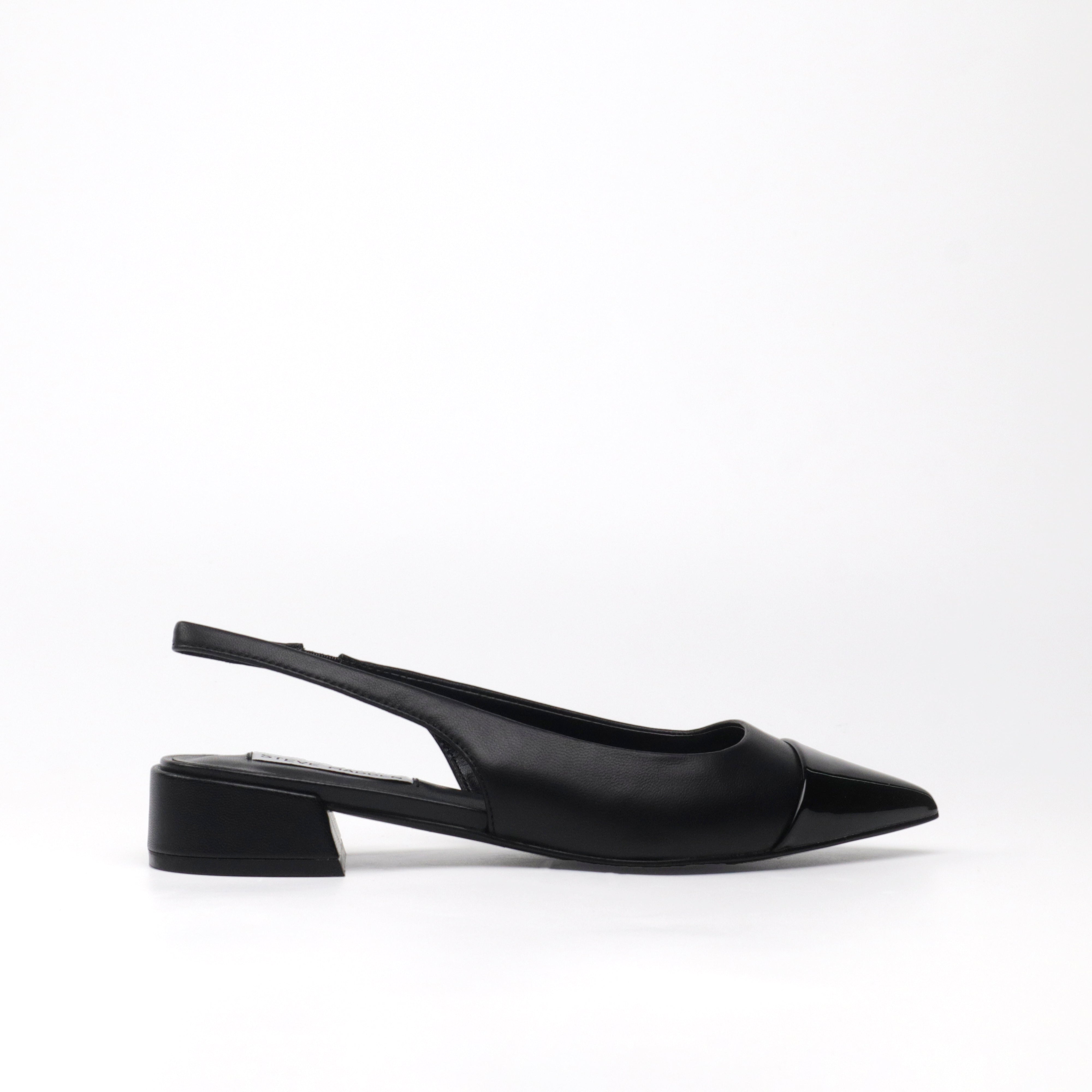 CORALYN BLACK LEATHER FLATS