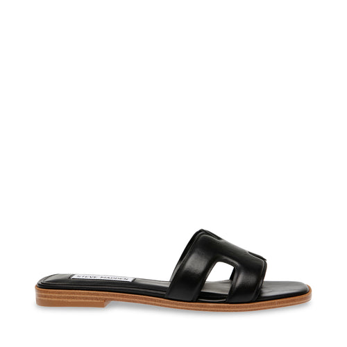 HEIST BLACK LEATHER SANDALS IMAGE