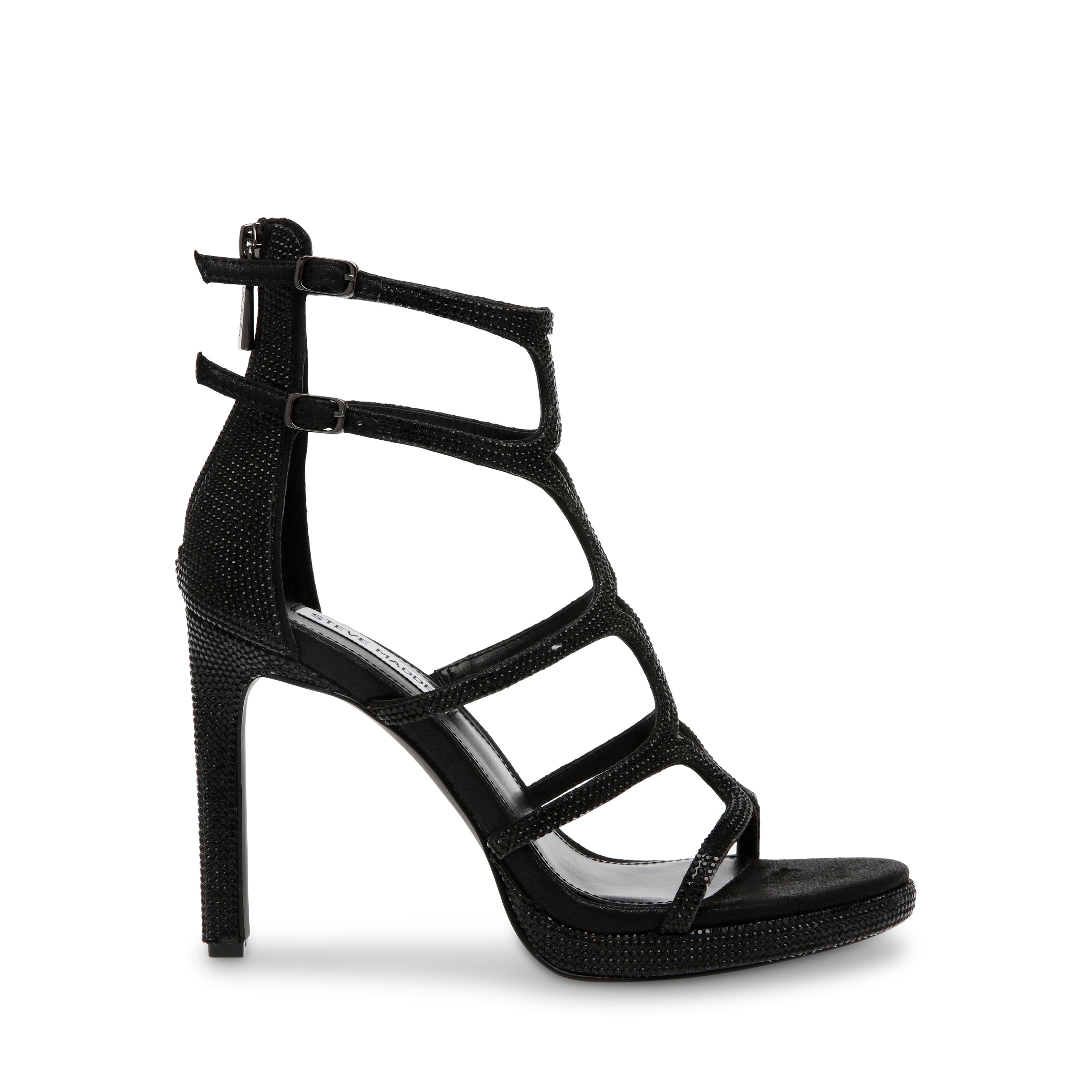 ACCURACY-R BLACK CRYSTAL HEELS