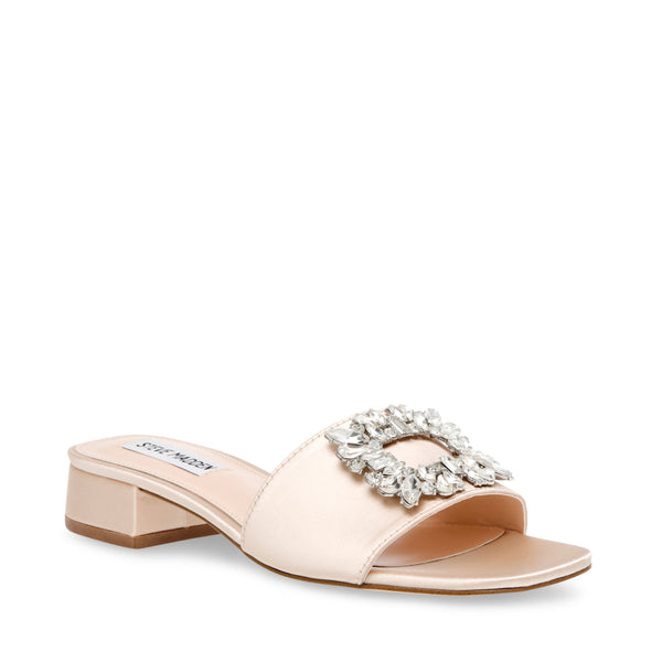 ALEAH CHAMPAGNE SATIN HEELS