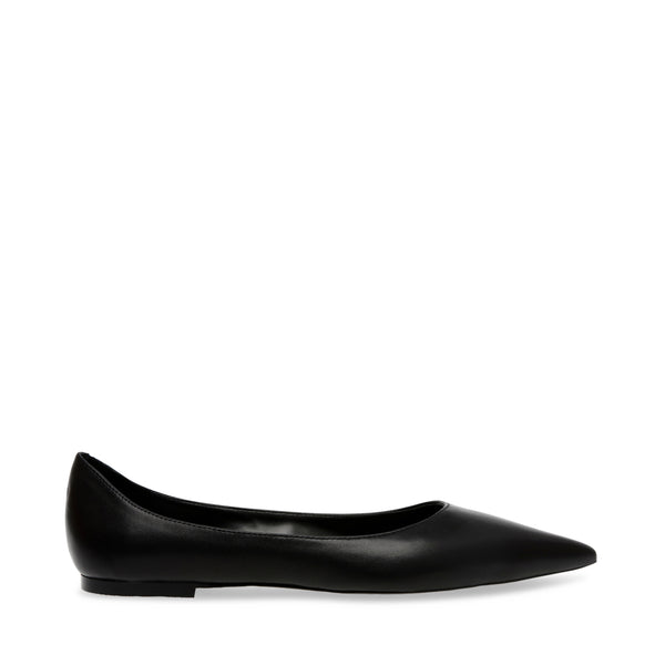 MERYL BLACK LEATHER FLATS