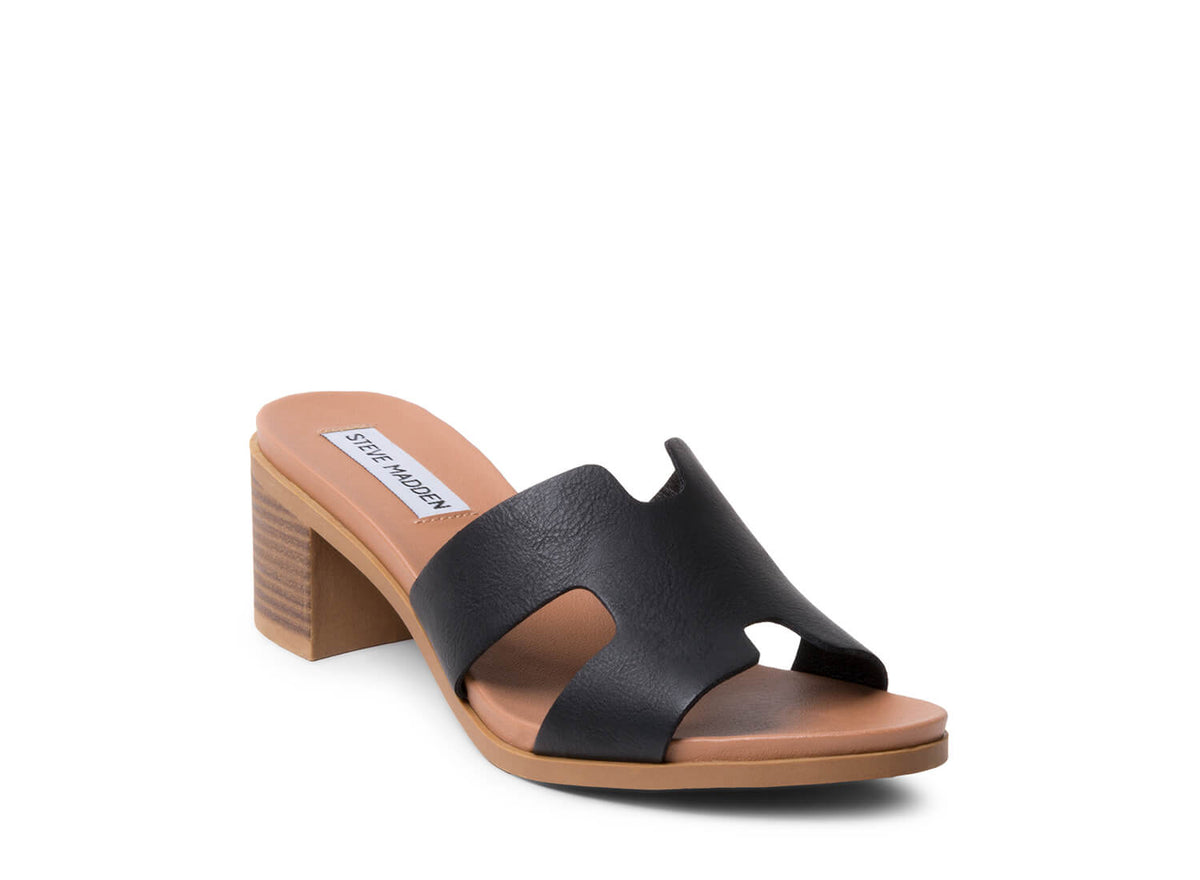 KELSIE BLACK LEATHER SANDAL - view 2