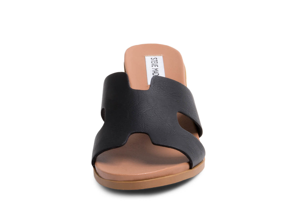 KELSIE BLACK LEATHER SANDAL - view 3