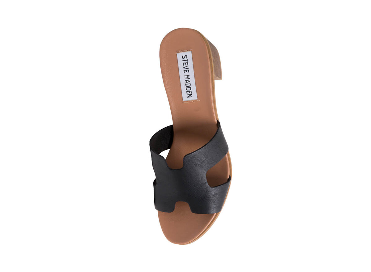KELSIE BLACK LEATHER SANDAL - view 5