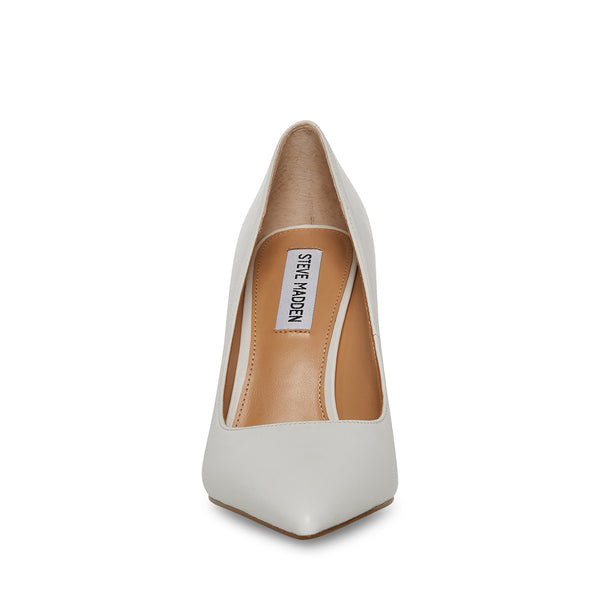 EVELYN WHITE LEATHER HEELS