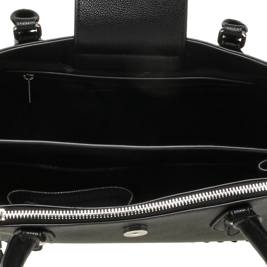 BALIANA BLACK/SILVER SATCHEL BAG - view 5