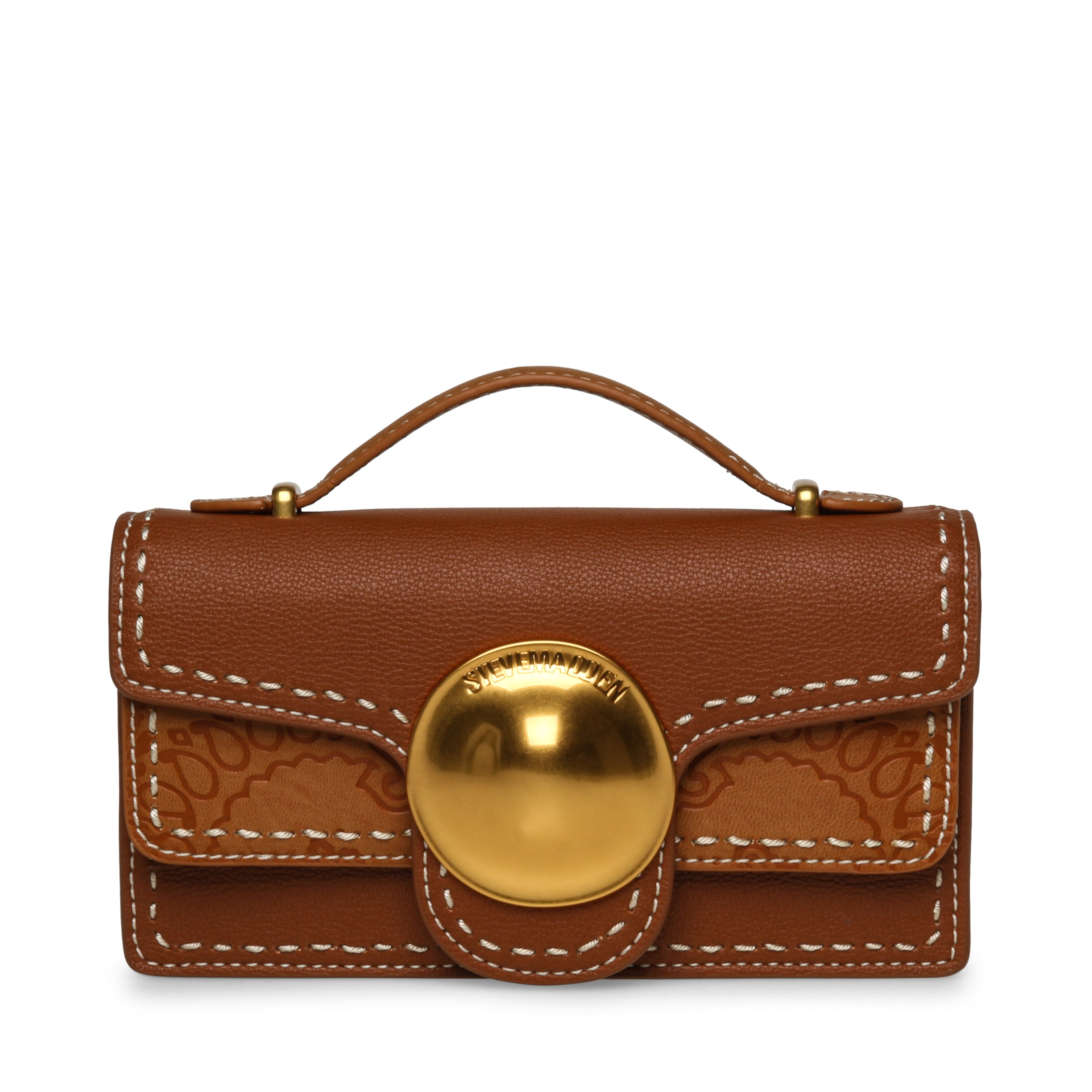 BBUCK COGNAC/GOLD TOP HANDLE BAG