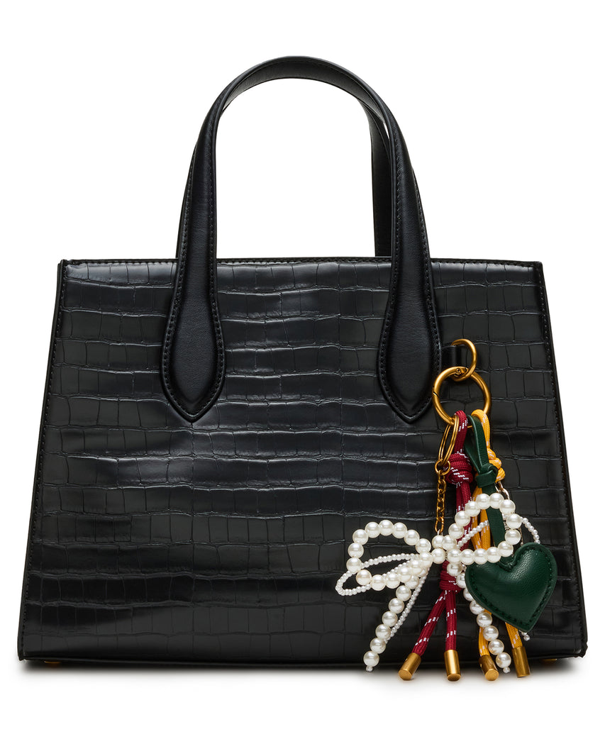 BCALLEB BLACK CROCO TOTE BAG