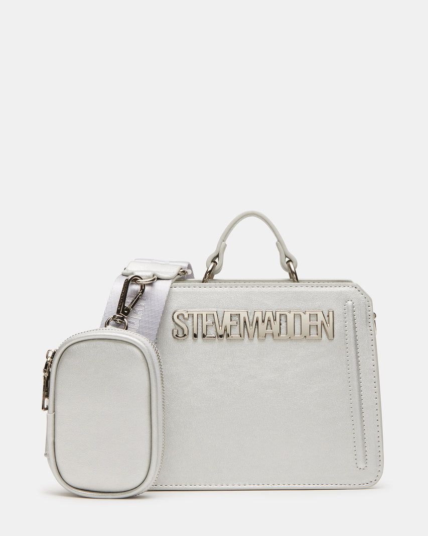 BEVELYMM SILVER TOP HANDLE BAG
