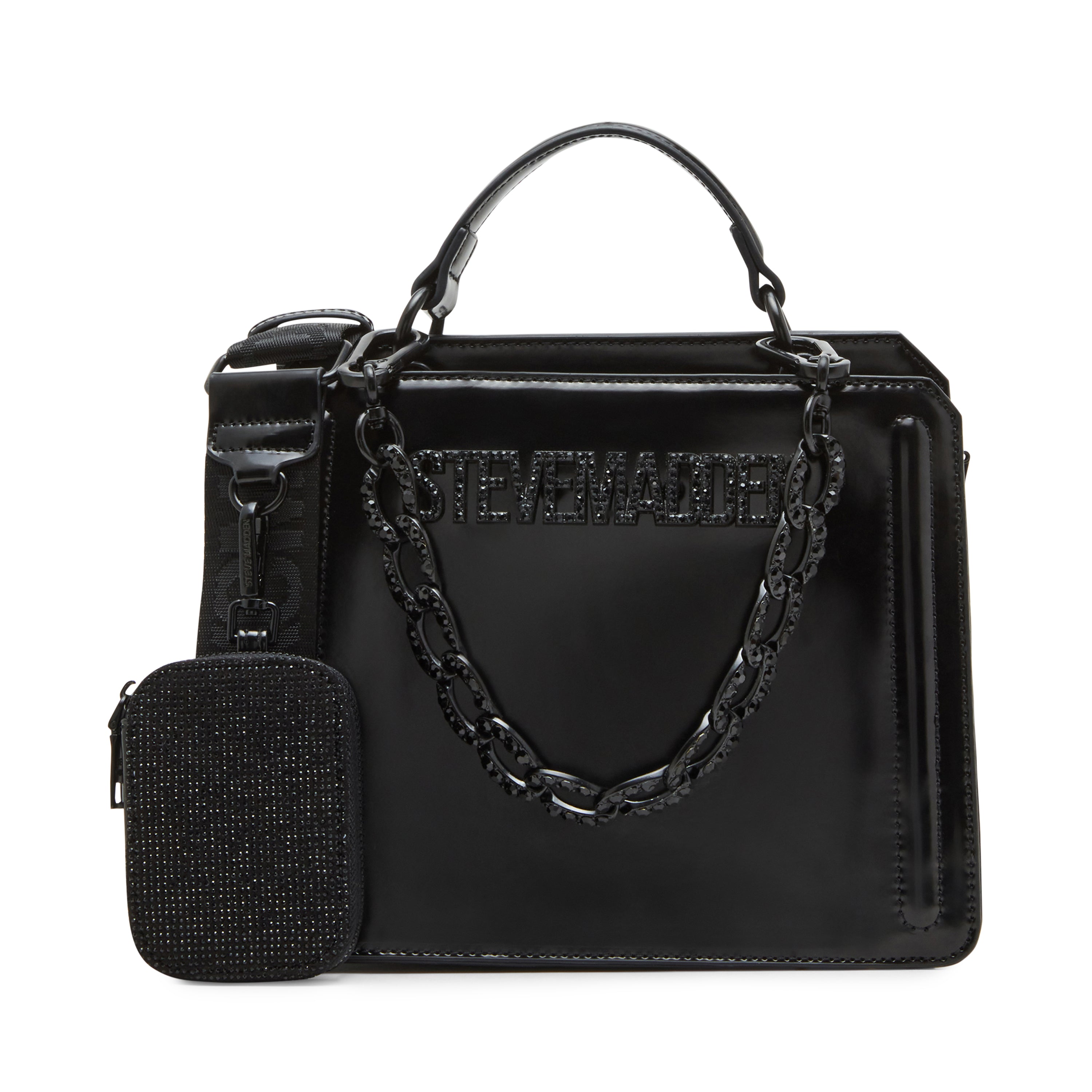 BEVELYNR BLACK TOP HANDLE BAG