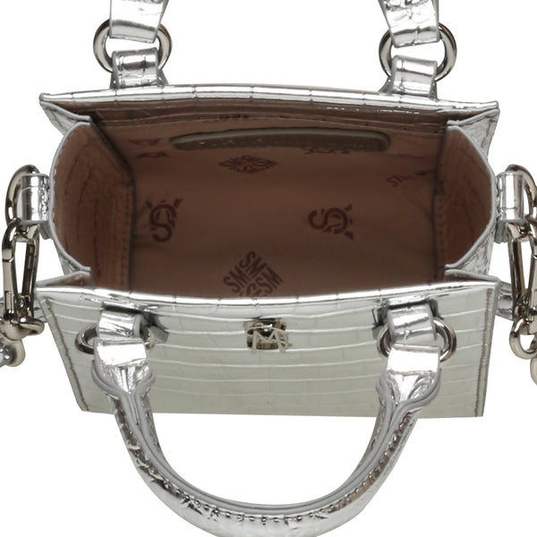 BINESSA SILVER TOP HANDLE BAG