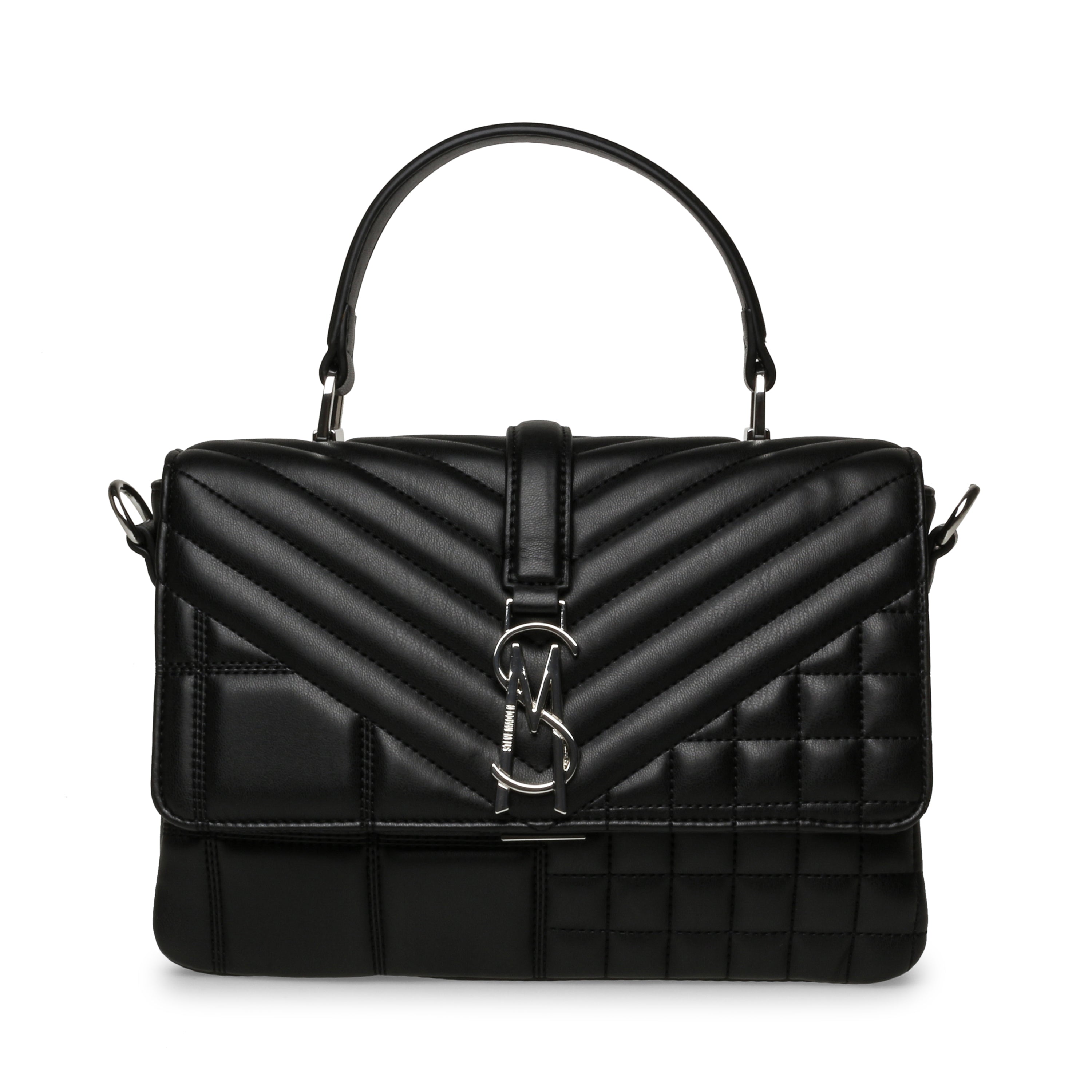 BPLAIS BLACK/SILVER TOP HANDLE BAG
