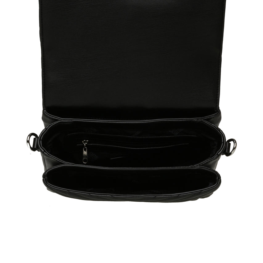 BPLAIS BLACK/SILVER TOP HANDLE BAG