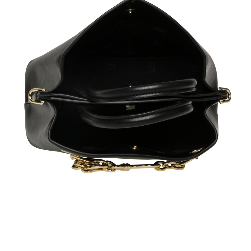BROSALY BLACK/GOLD SATCHEL BAG - view 5