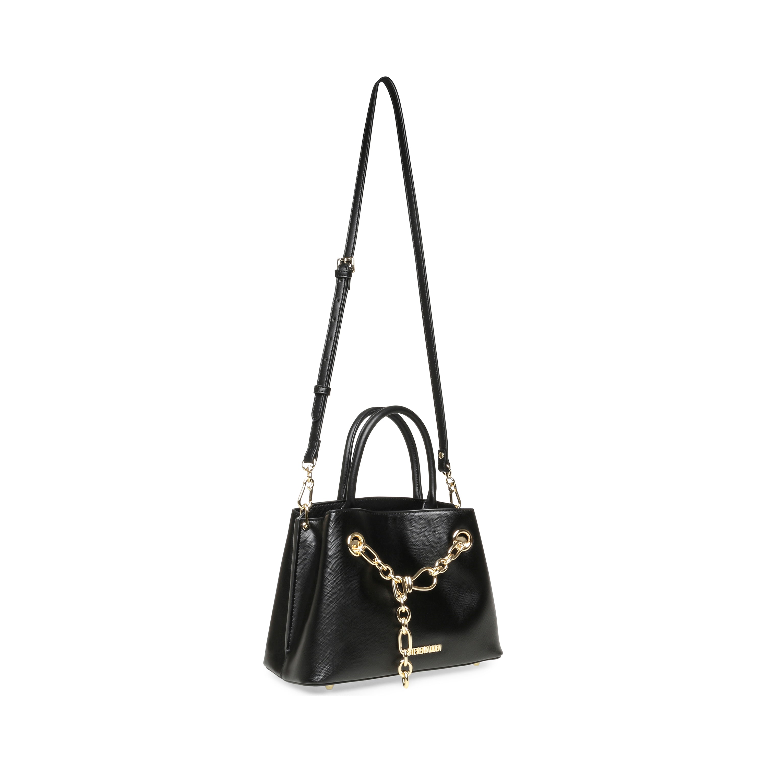 BROSALY BLACK/GOLD SATCHEL BAG - view 6