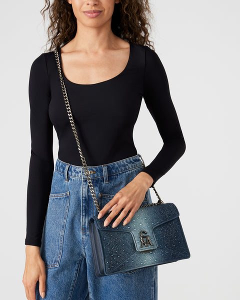 BROSEN BLUE/DENIM CROSSBODY BAG