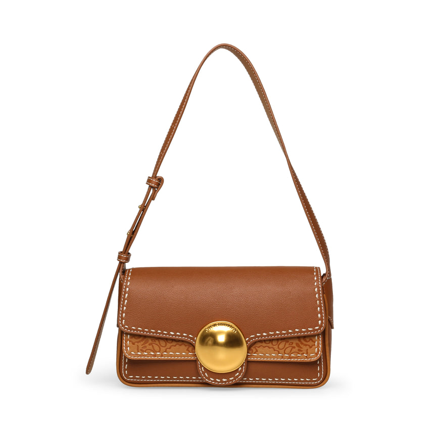 BSPURS COGNAC/GOLD SHOULDER BAG