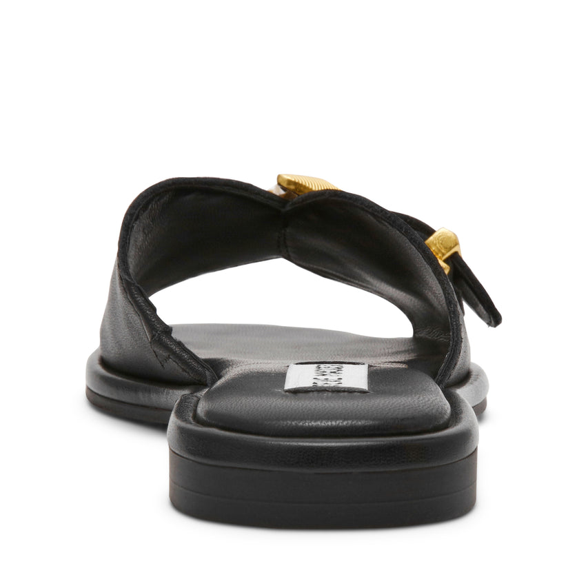 ABIGAYLE BLACK LEATHER SANDALS - view 4