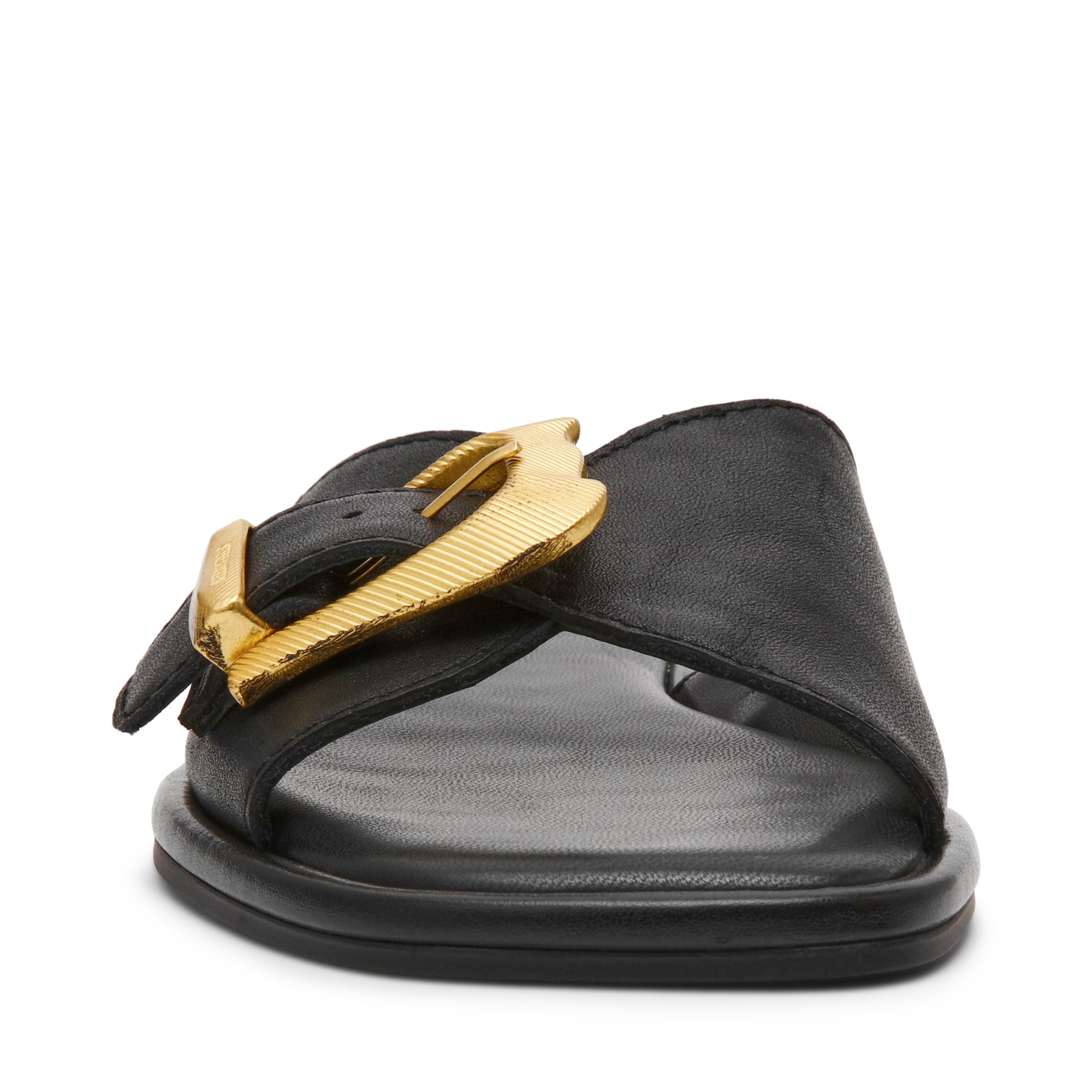 ABIGAYLE BLACK LEATHER SANDALS - view 3