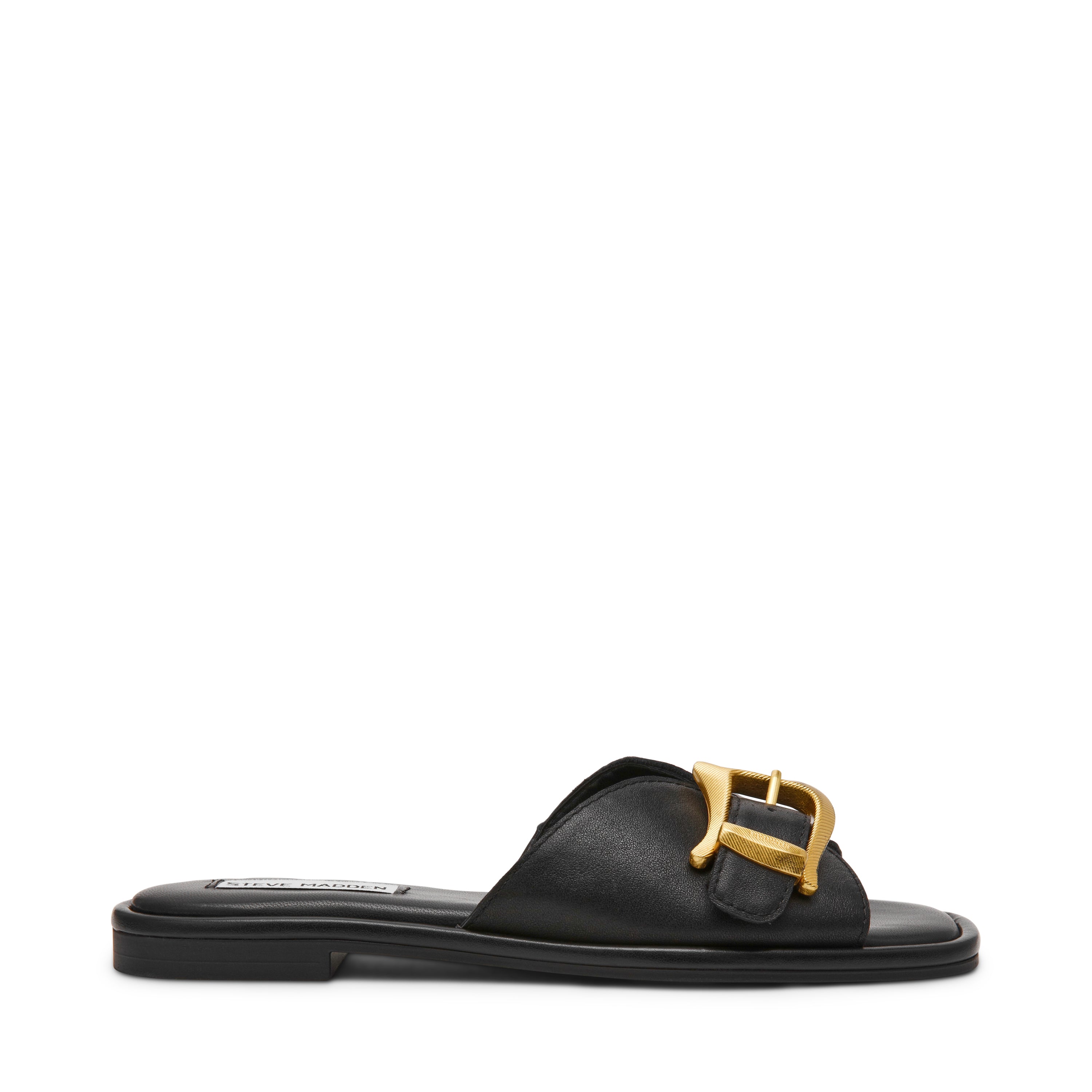 ABIGAYLE BLACK LEATHER SANDALS