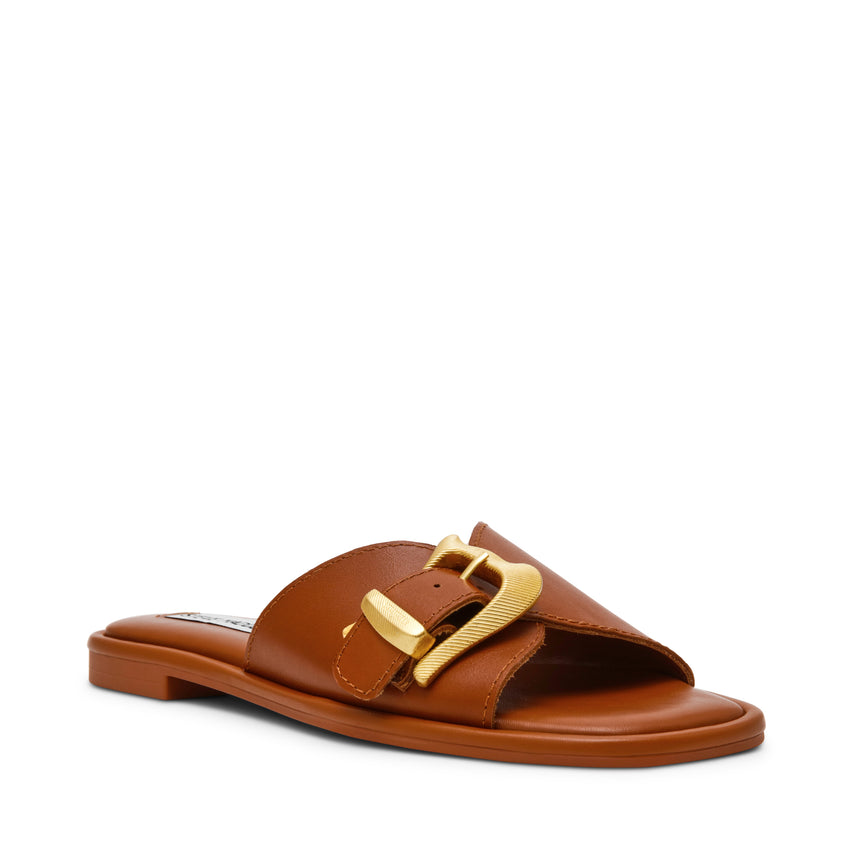 ABIGAYLE COGNAC LEATHER SANDALS - view 2