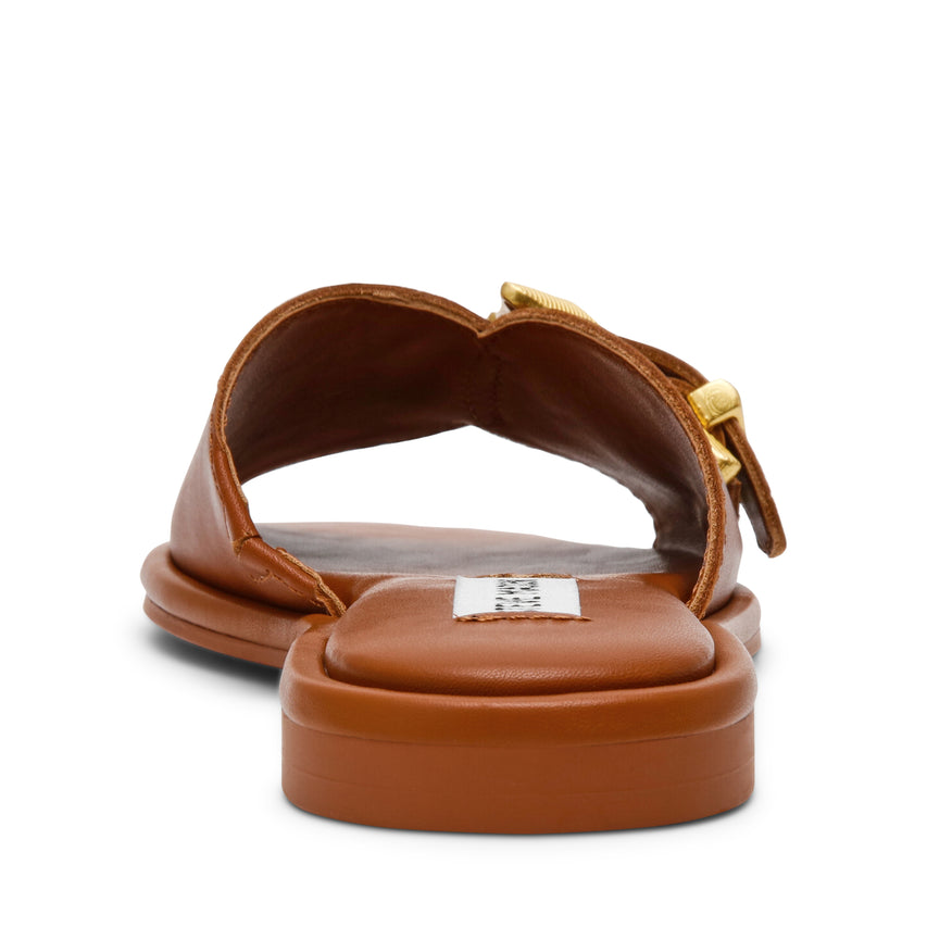 ABIGAYLE COGNAC LEATHER SANDALS - view 4