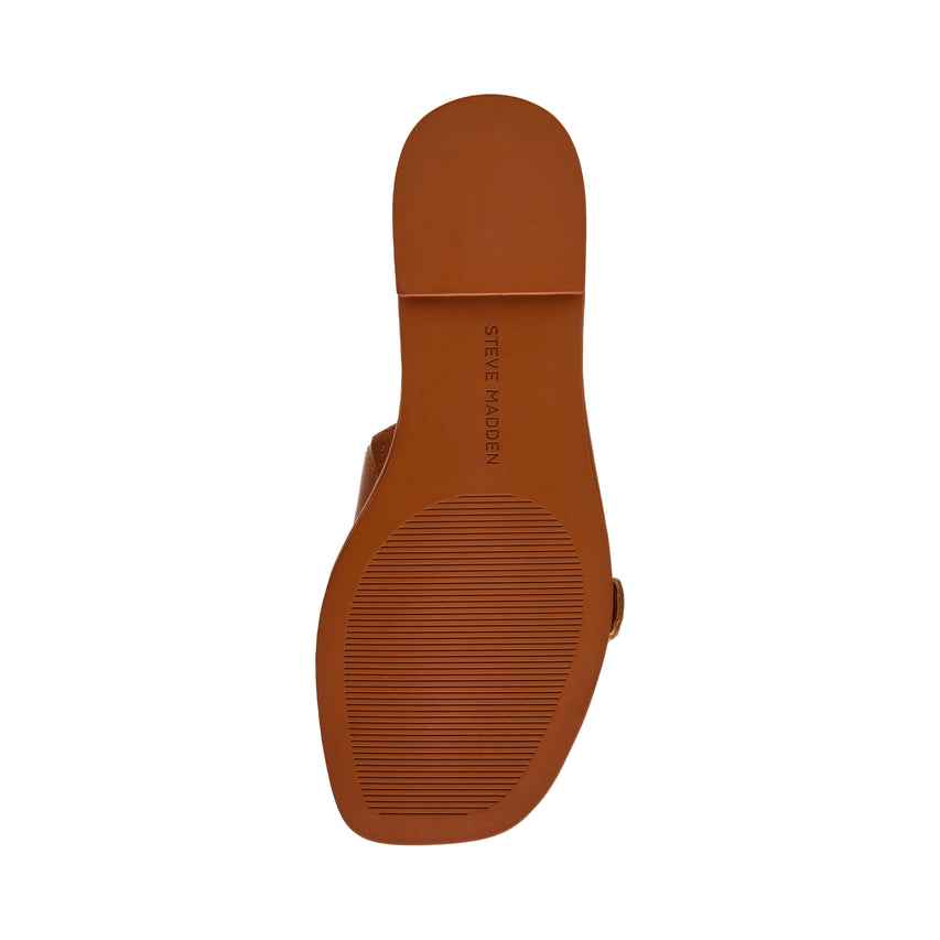 ABIGAYLE COGNAC LEATHER SANDALS - view 6
