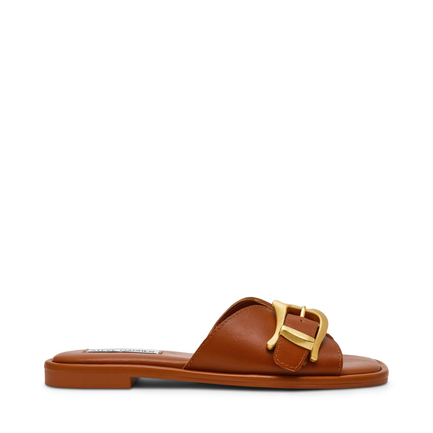 ABIGAYLE COGNAC LEATHER SANDALS