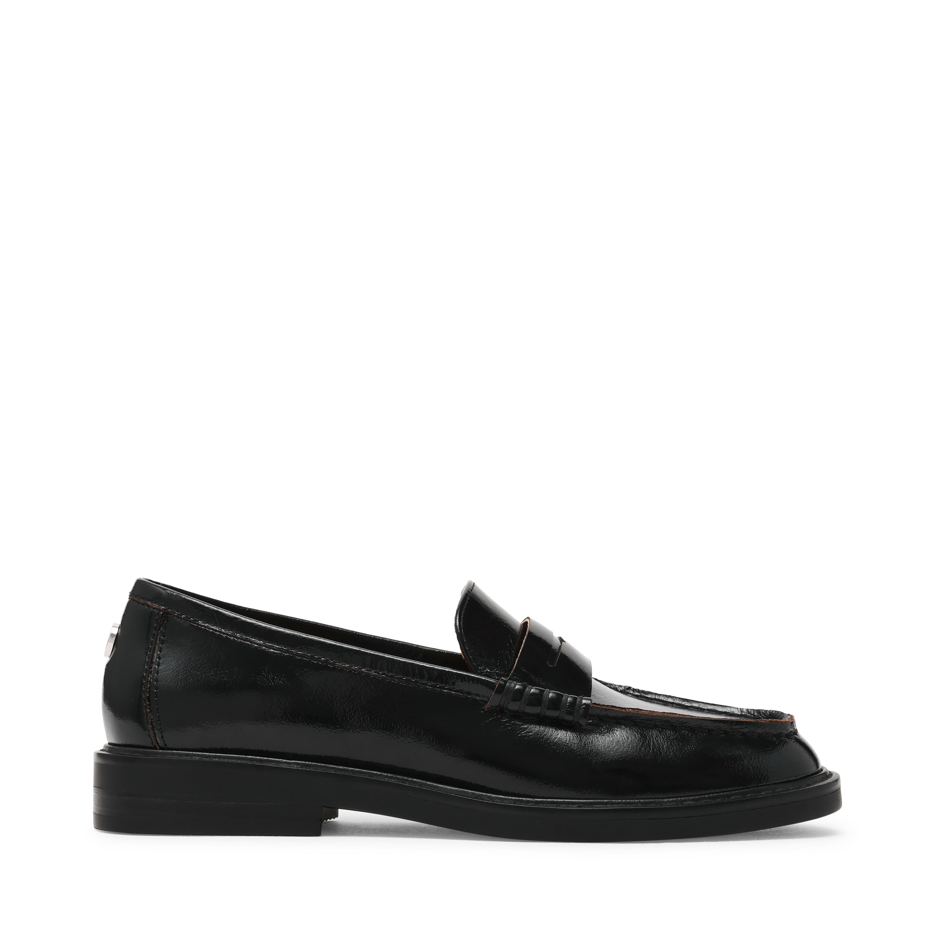 ADISON BLACK LEATHER FLATS