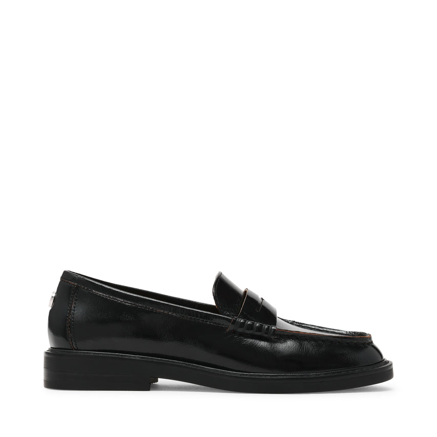 ADISON BLACK LEATHER FLATS