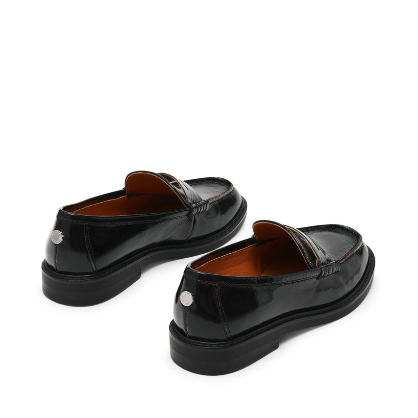 ADISON BLACK LEATHER FLATS