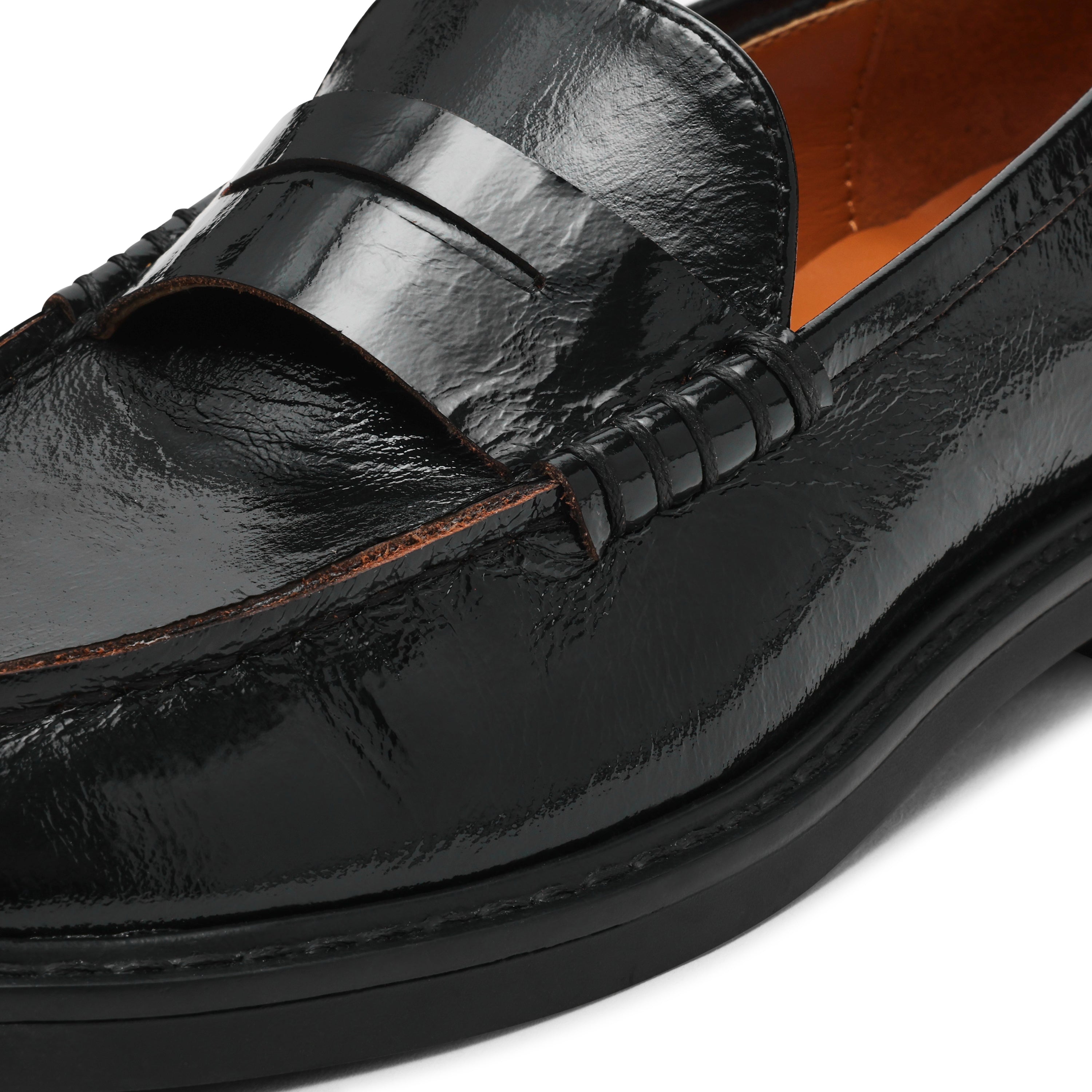 ADISON BLACK LEATHER FLATS
